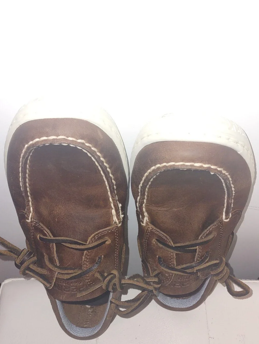 Sperry Billfish Plushwave Dark Brown Leather Boat Shoes Mens Size 10M VGUC